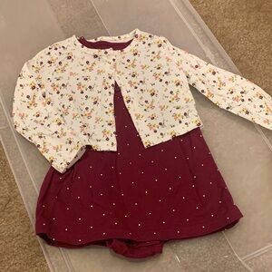 Carter's Floral and Burgundy Kids Matching Set